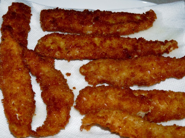 Fry until filets are browned on one side, then carefully turn and brown on the second side.
